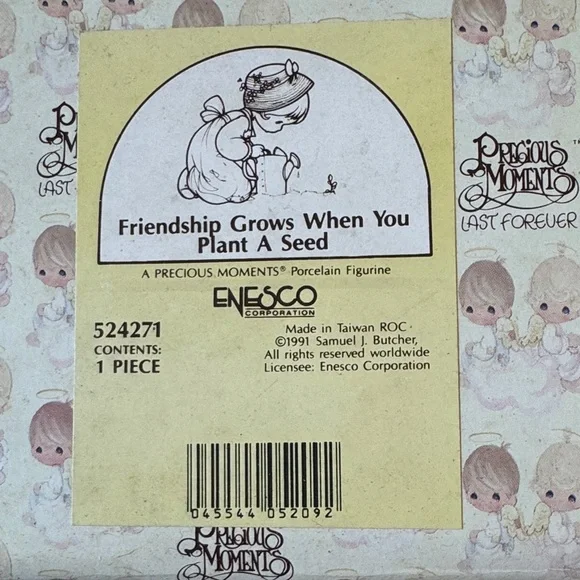 Precious Moments Porcelain Figurine “Friendship Grows When You Plant A Seed”