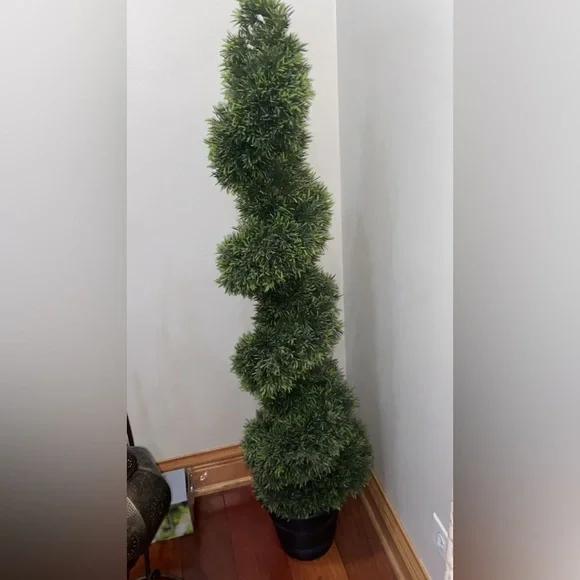 Green Spiral Topiary Tree
