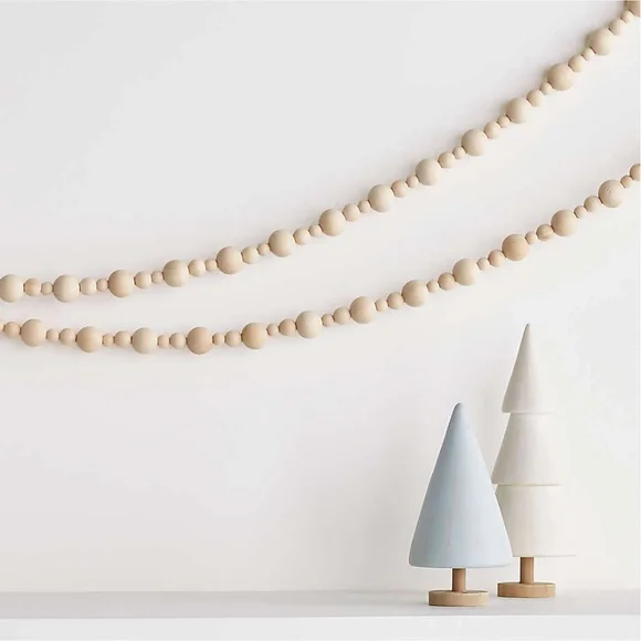 Crate&Barrel Wood Bead Garland 72