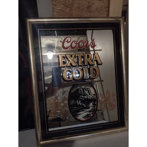 Vintage Coors Extra Gold Mirror 21 X 17