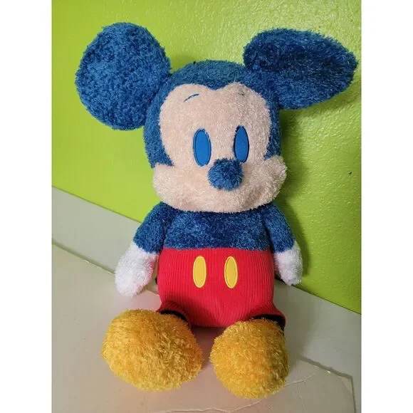 Disney Parks Weighted Emotional Support Blue Mickey Mouse Plush Doll Toy 14