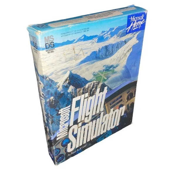 VTG 1993 Microsoft home flight simulator MS DOS pc video big box game