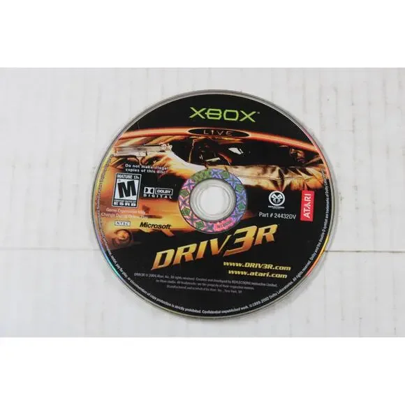 Driv3r - Driver 3 (Microsoft Xbox, 2004) Authentic, disc only, tested