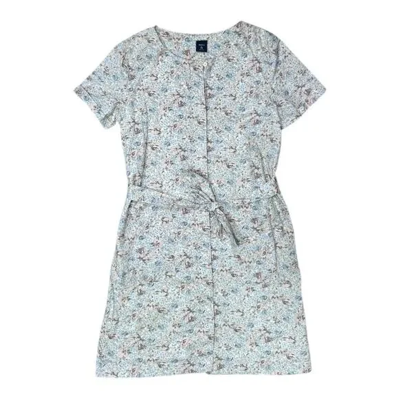 GAP Kids Floral Tie-Belt Dress with Button Front - Size Girls XL