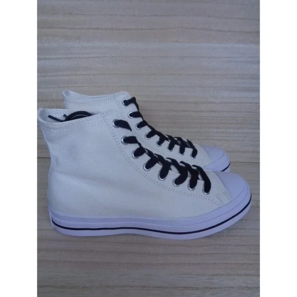 Mitchell & Ness Hood Rocket 55 High Cut White Canvas‎ Sneaker Men 5.5 Women 7.5