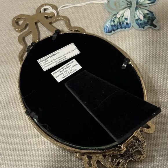 1/ Gold Bow Framed Mirror/ made in India 10”x5.5”
