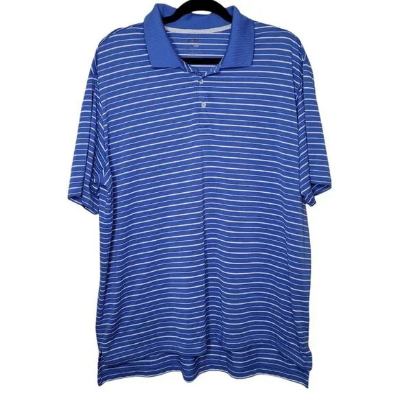 Adidas Golf Climalite breathable short sleeve Blue and white Polo Mens XL