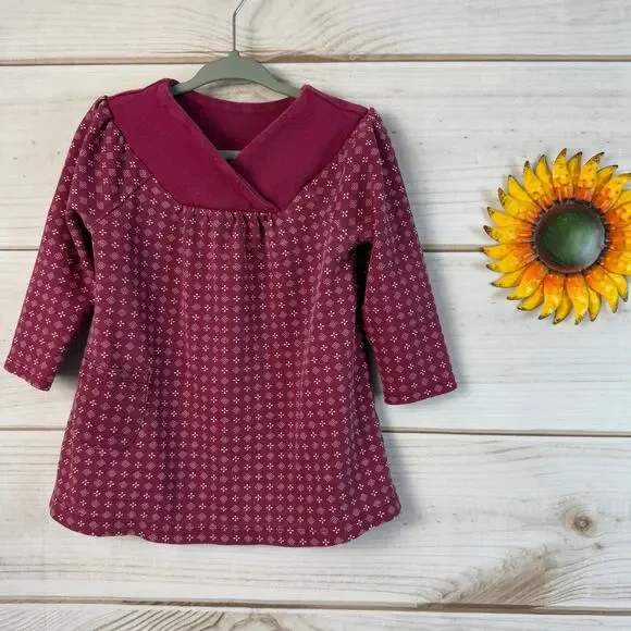 Tea Collection Burgundy Dress Size 12-18 Months‎