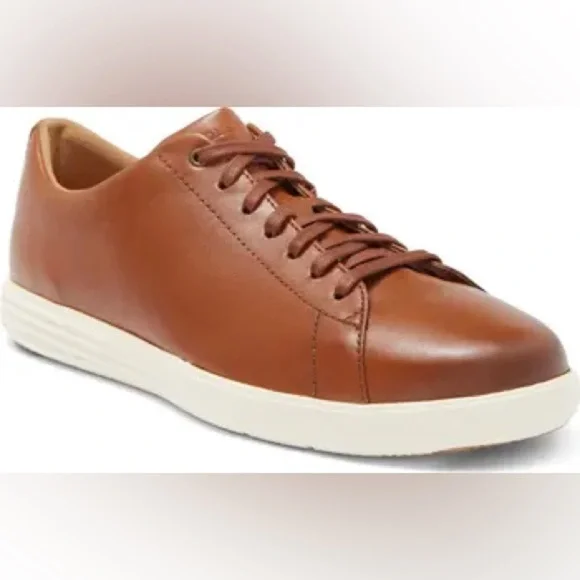 Cole Haan Grand+ Crosscourt Tan Leather Sneakers Size 10.5 M