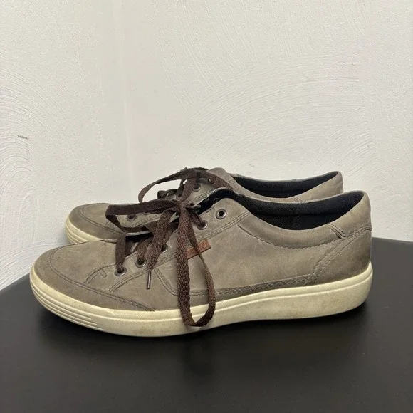 Ecco Soft 7 Men's Green/Brown Nubuck Leather Shoes Casual Sneakers‎ Size 10