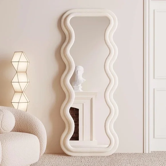 Modern Cream Wave Mirror