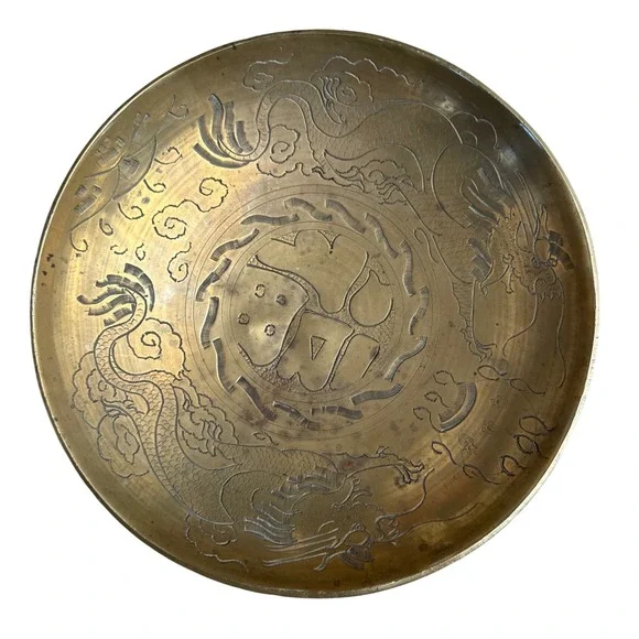 Solid Brass Dragon Bowl 10