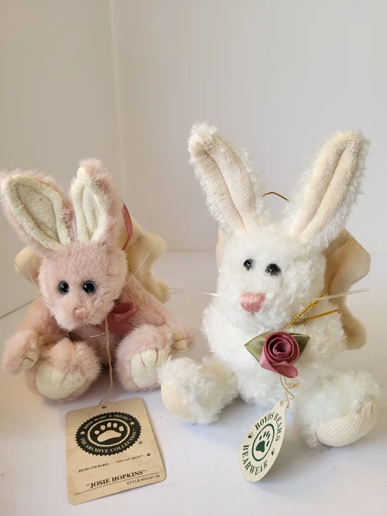 2 Boyds Bears Bunny 1990s NWT Josie Hopkins / Celeste