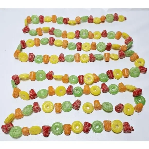 Vintage Sugared Candy Christmas Garland Plastic Blow Mold 110