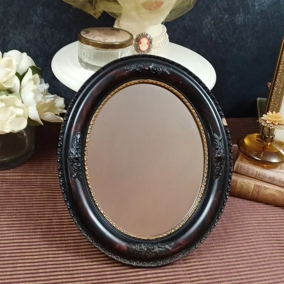 Antique Oval Mirror Vintage Mirror Ornate Wooden Mirror Wall Mirror Wall Decor