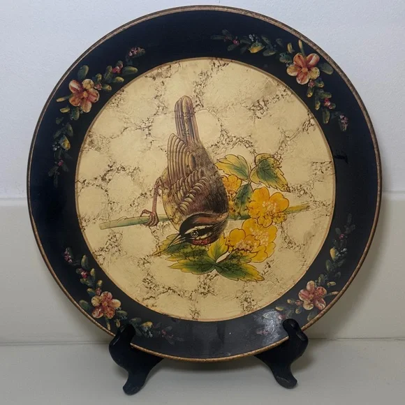 Decorative Bird and Floral Plate