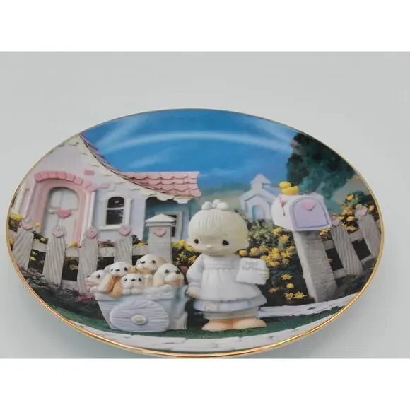 Precious Moments God Loveth A Cheerful Giver Enesco Plate Figurine Hamilton 1993