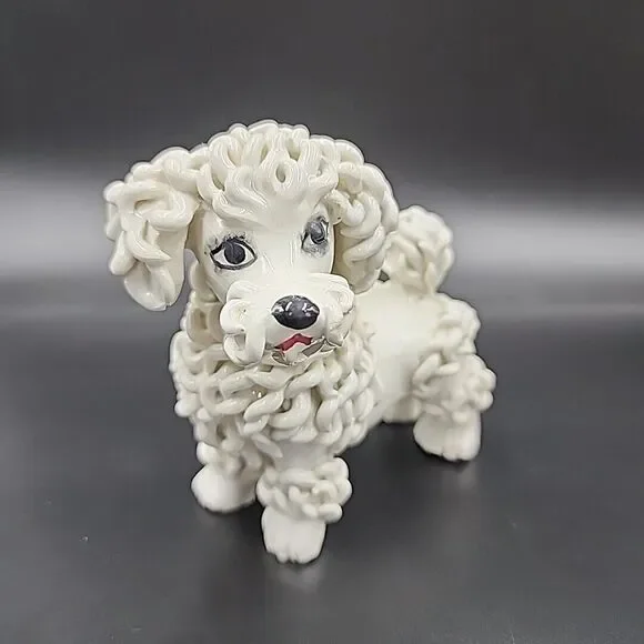 VTG Spaghetti Art French Female Poodle Dog Ceramic MCM Italy Anthropomorphic