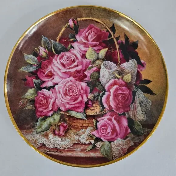 Vintage Franklin Mint Grace De Monaco Rose Plate by Katharine Austen LE #JA3555