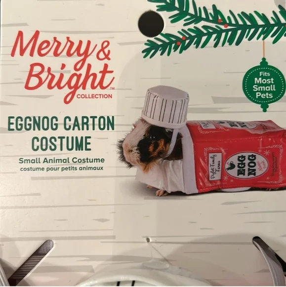 NWT Merry and Bright eggnog cartoon costume for small animals