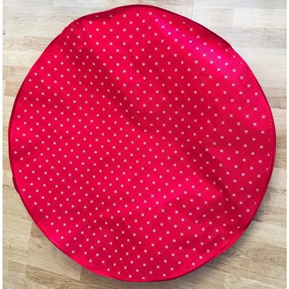 Large 36” Round Red/white Zippered Wreath Bag
