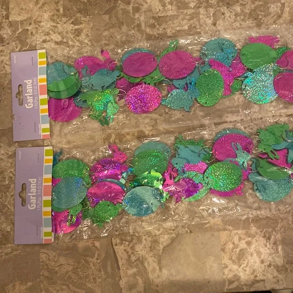 Amscan 2- Foil Easter Egg & Bunny Ring Garland Party Hanging Decoration