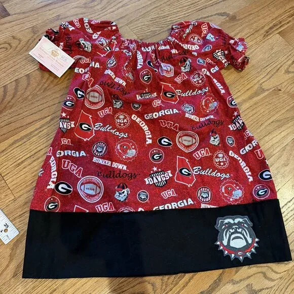 MELLONEAS MOBILE BOUTIQUE GEORGIA BULLDOG GIRLS SIZE 6 DRESS NEW GO DAWGS