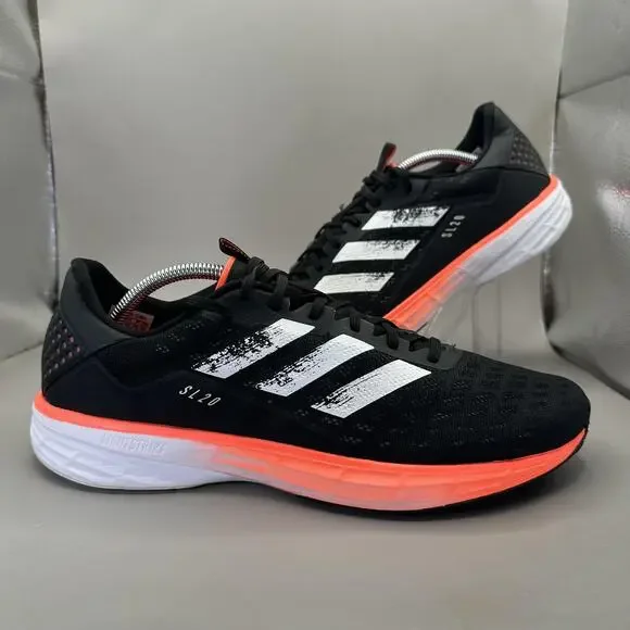 Adidas SL 20 Running Shoes Mens 11.5 Black Orange Lightstrike EG1144 Sneakers