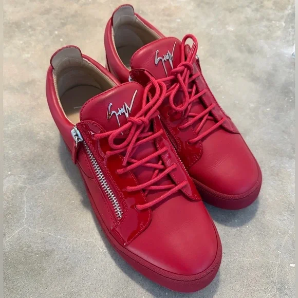 Giuseppe Zanotti Red Leather Sneakers