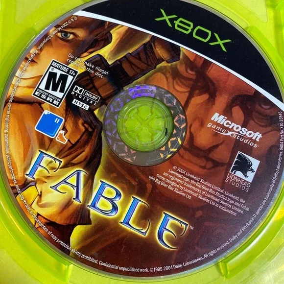 Microsoft Original Xbox Fable Video Game **disc only ** no case or manual