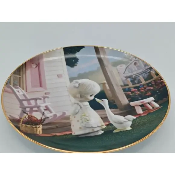 Precious Moments Make A Joyful Noise Enesco Plate Figurine Hamilton Girl 1993