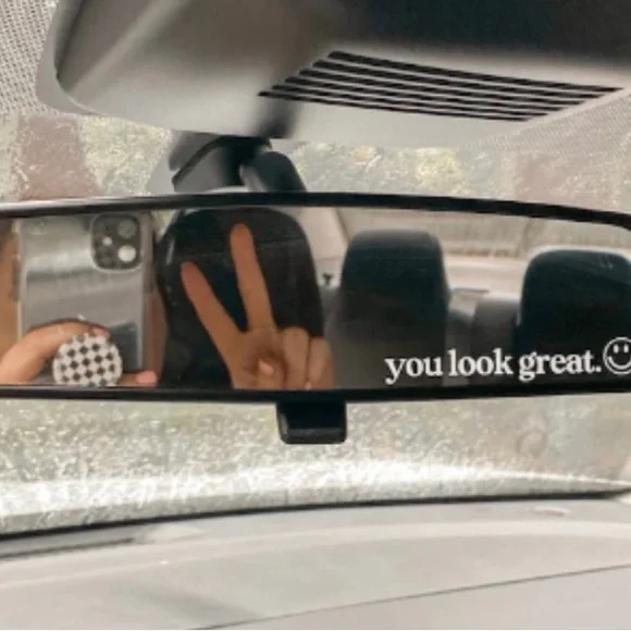 Car sticker “You look great” car mirror decal positive sticker Vinyl sticker