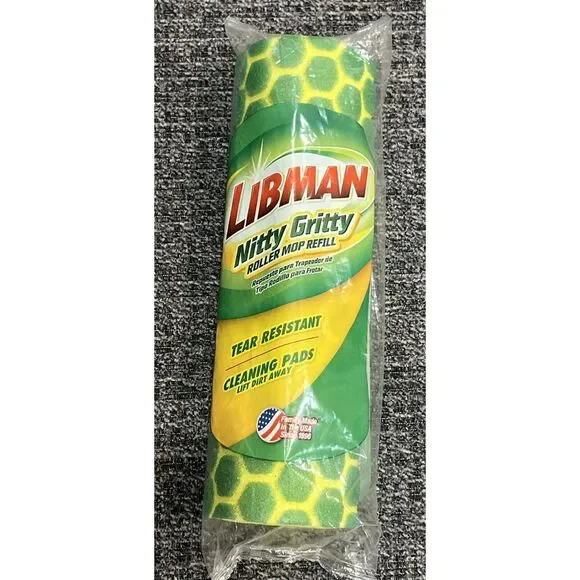 LIBMAN Nitty Gritty Roller Mop Refill #02011 Tear Resistant USA NEW IN PACKAGE