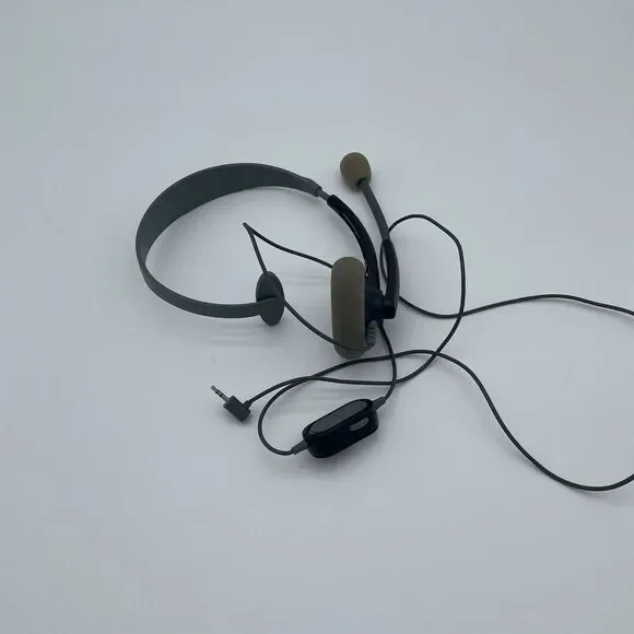 GENUINE MICROSOFT XBOX 360 - Wired Headset W/ Boom Mic OEM Official Black