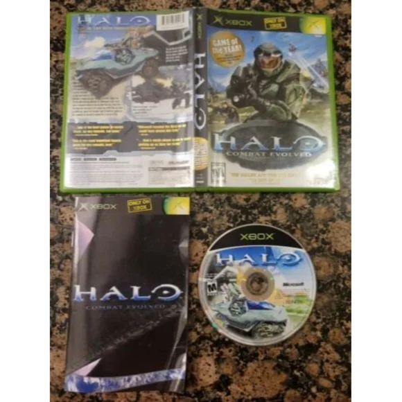 Halo: Combat Evolved (Microsoft Xbox, 2001) Complete TESTED CIB BLACK LABEL