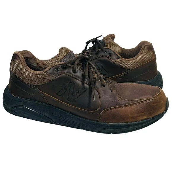 New Balance 928v3 Walking Shoes Mens 16 Brown Leather Rollbar Sneakers MW928BR