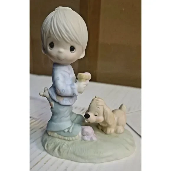 A Boy & His Dog Porcelain Figurine Jonathan‎ & David 1978