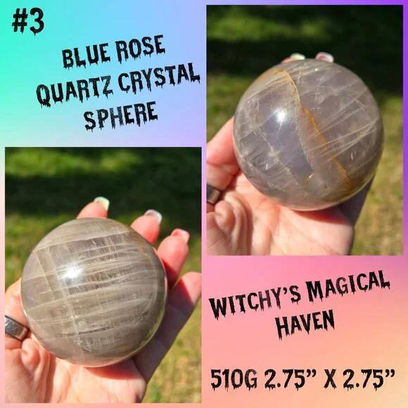 Lavender Blue Rose Quartz Crystal Sphere