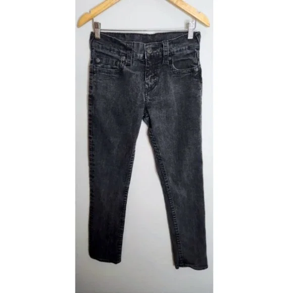 True Religion Geno Relaxed Slim Jeans Size 28 Black Stonewashed 28x30