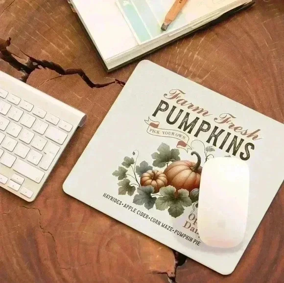 Pumpking farmers market Halloween fall square mouse pad