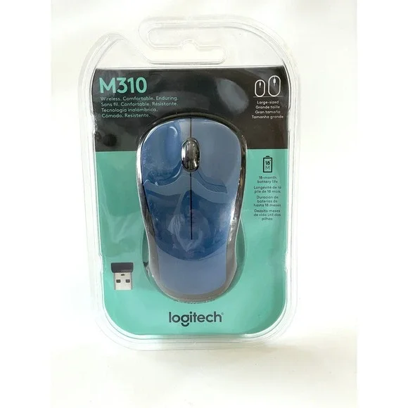 New Sealed Logitech M310 Wireless Optical Mouse - Peacock Blue (910-001917)