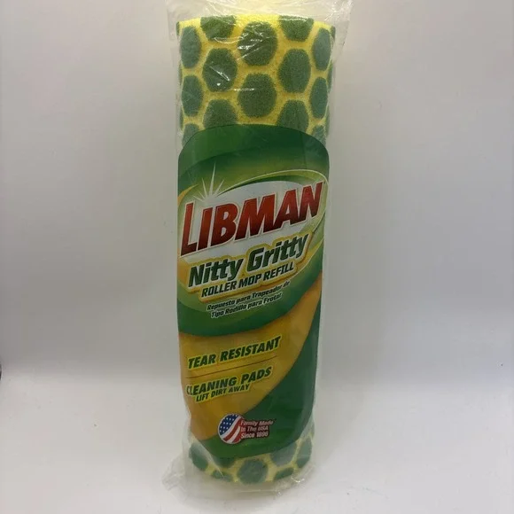 Libman Nitty‎ Gritty Roller Mop Refill Head Sealed #02011 Yellow Green
