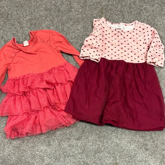 Charming Pink and Red Kids Dresses Set (tutu)