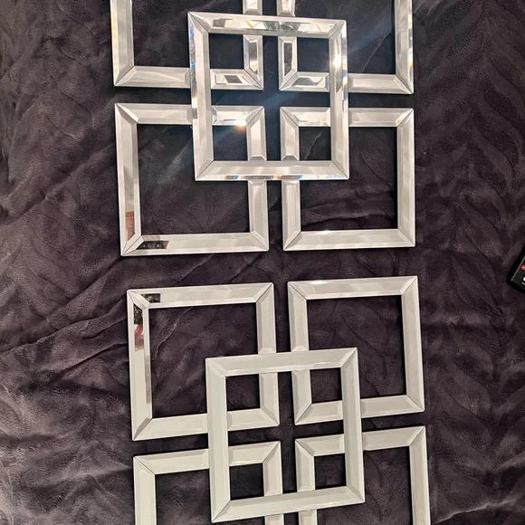 Modern Geometric Wall Decor in Silver