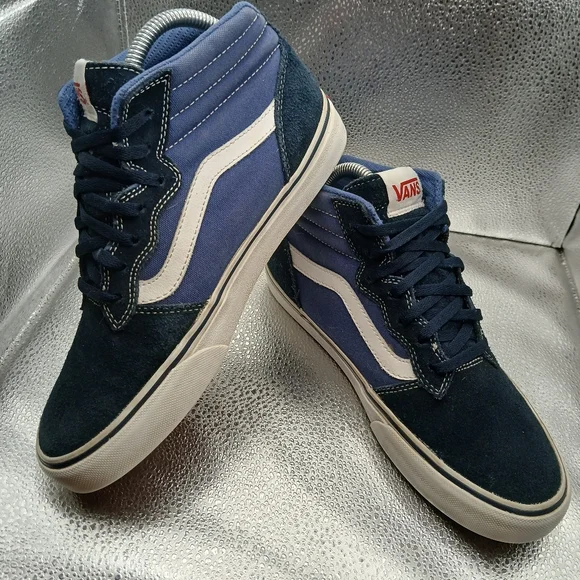 Vans Blue and White High-Top Sneakers Mens Size 7