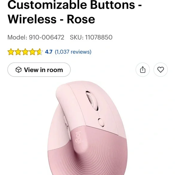 Logitech Rose Wireless Mouse with Customizable Buttons