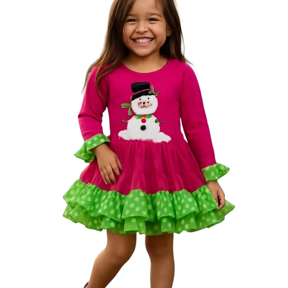 Emily Rose Snowman Tutu Dress Girls 2T Pink Costume Cosplay Holiday Christmas