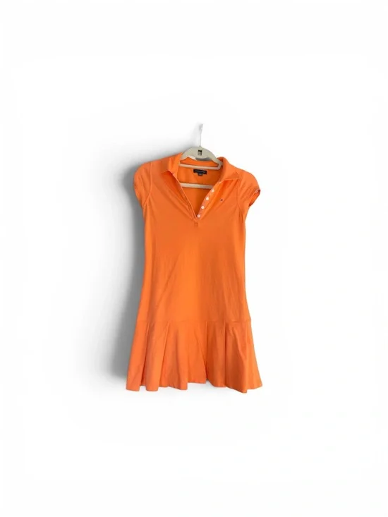 Tommy Hilfiger Cotton Polo Dress - Orange with pleated skirt Girls size 16