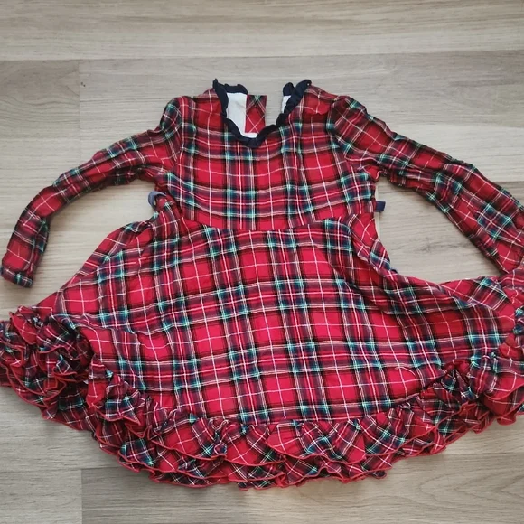 🔥clearance🔥Sweet Honey Red Plaid Ruffle Dress