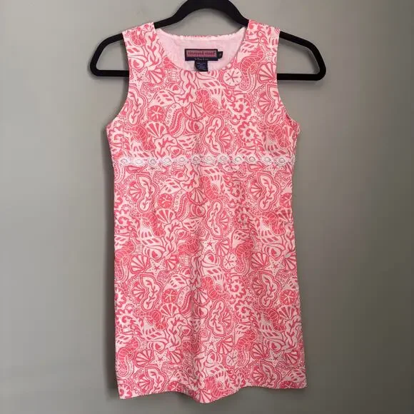 Vineyard Vines Girls Sleeveless Print Shift Dress